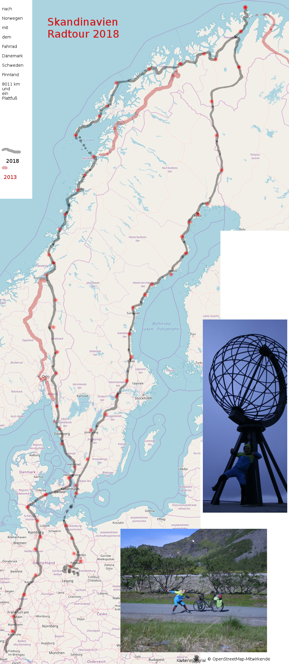 Reiseroute Radtour ans Nordkap, Andy Heidinger