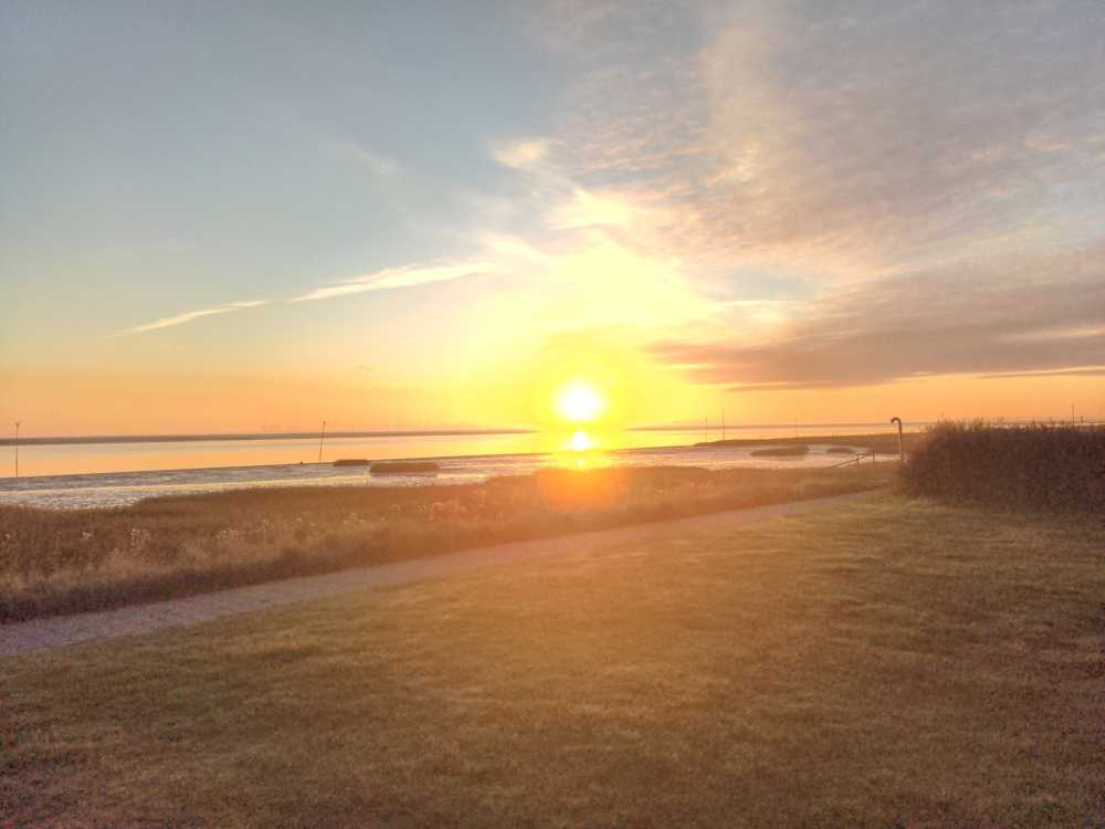 Radreise Nordsee -Fedderwaddersiel, Bremerhafen, Wattenmeer Containerwschiffe Fischerboote , Wesermündung, Fischerhavn, Ebbe, Flut, Fischerdorf, Zelten mit Meerblick 