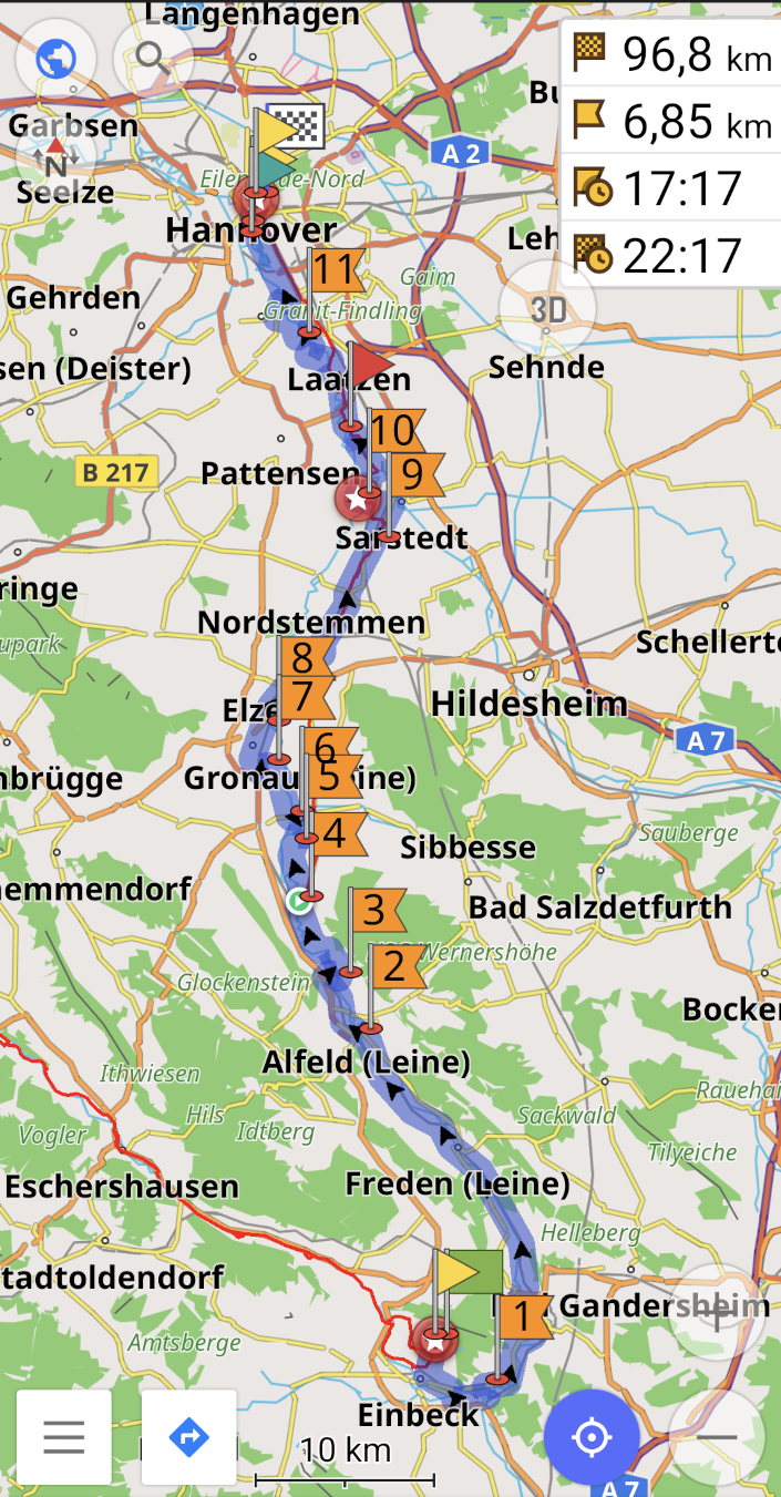 EInbeck Hannover Leine Heide Radweg