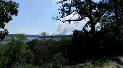 Werder / Havel, Waldbrand Finsterwalde in der Ferne