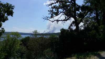 Werder / Havel Waldbrand Finsterwalde in der Ferne