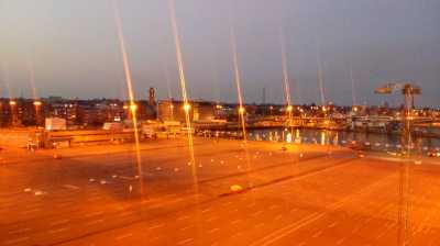 Trelleborg, auf Schiffm Blick Stadt und HAfen 