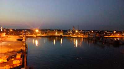 Trelleborg, auf Schiffm Blick Stadt und HAfen 
