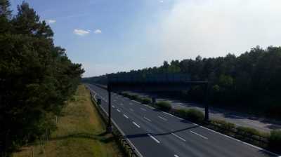 A9 leer wegen Waldbrand Finsterwalde