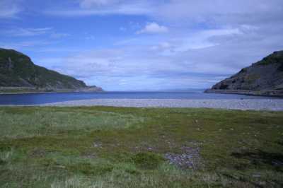 Sonne zurück, Skarvbergbucht, Nordkap 